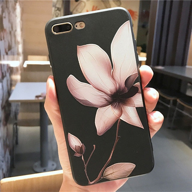 MOUSEMI Luxury 3D Silicone Case For iPhone 6 7 6S 8 Plus 5S SE X XS MAX XR Shockproof Flower Phone Case For iPhone 6 7 Case Girl