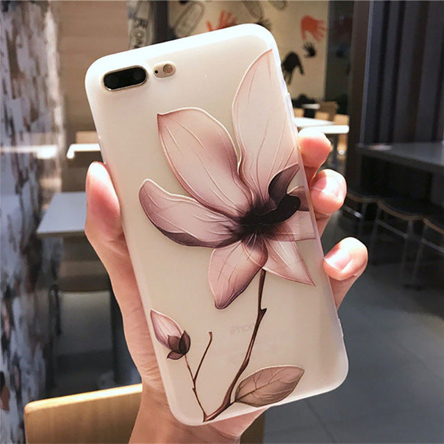 MOUSEMI Luxury 3D Silicone Case For iPhone 6 7 6S 8 Plus 5S SE X XS MAX XR Shockproof Flower Phone Case For iPhone 6 7 Case Girl