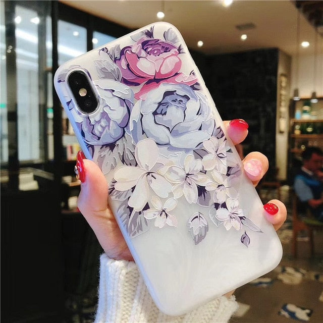 MOUSEMI Luxury 3D Silicone Case For iPhone 6 7 6S 8 Plus 5S SE X XS MAX XR Shockproof Flower Phone Case For iPhone 6 7 Case Girl