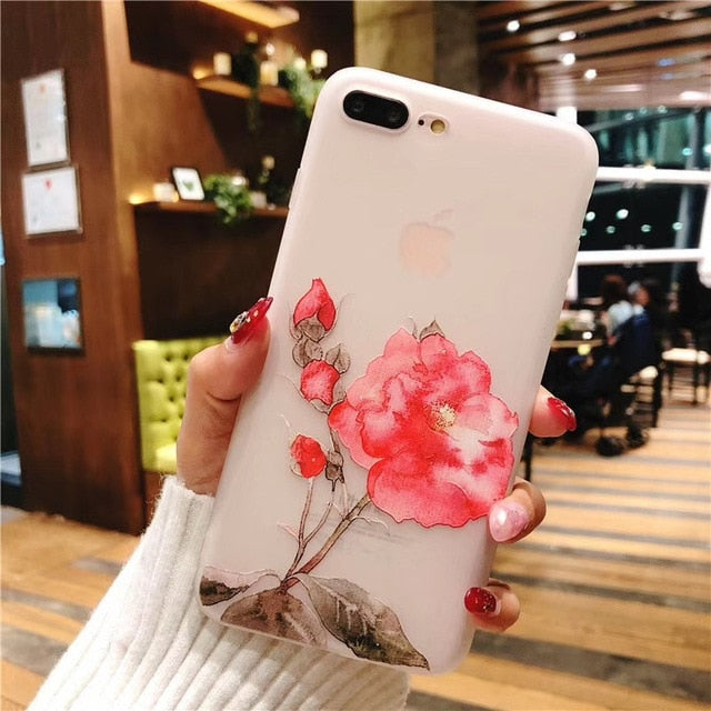 MOUSEMI Luxury 3D Silicone Case For iPhone 6 7 6S 8 Plus 5S SE X XS MAX XR Shockproof Flower Phone Case For iPhone 6 7 Case Girl
